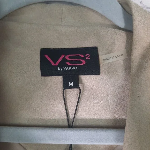 VS2 By Vakko Faux Suede Fringe Open Jacket - Picture 11 of 12